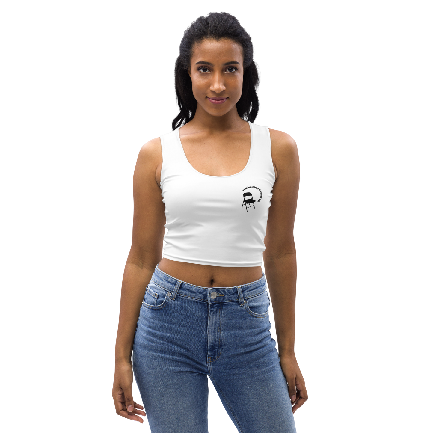 Folding Chair Barbell Club Crop Top