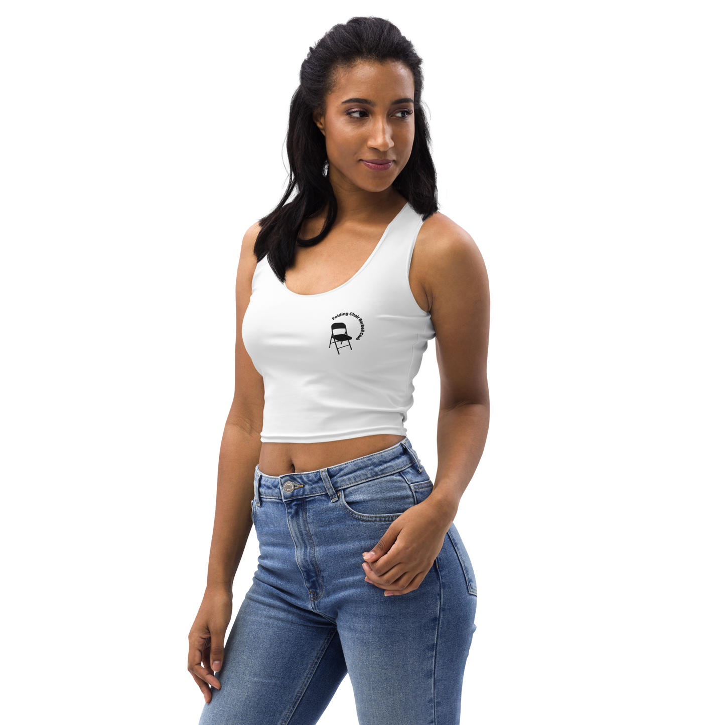 Folding Chair Barbell Club Crop Top