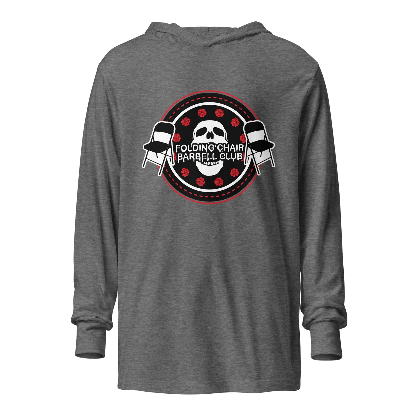 Folding Chair Barbell Club skull emblem hoodie