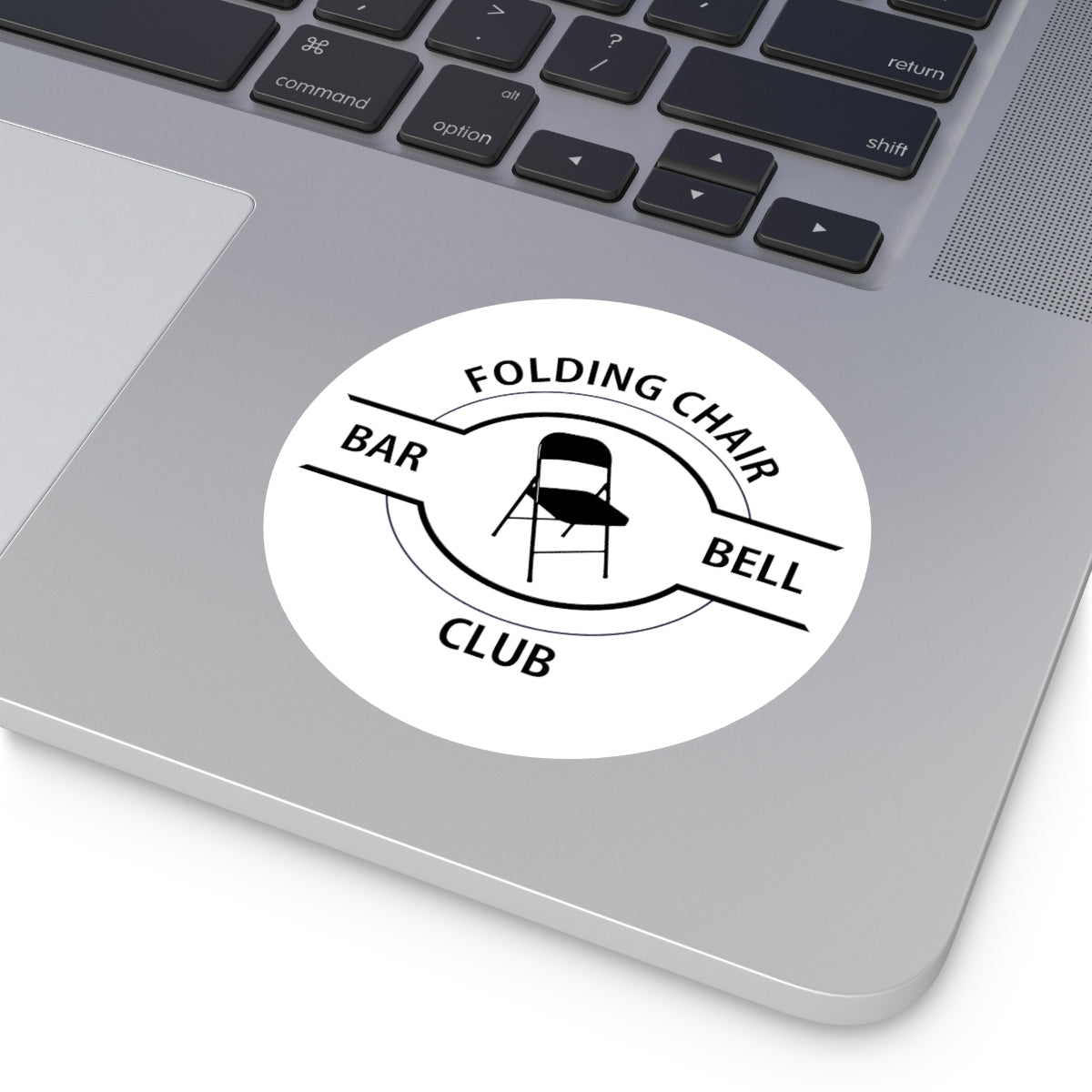 Folding Chair Barbell Club vinyl sticker