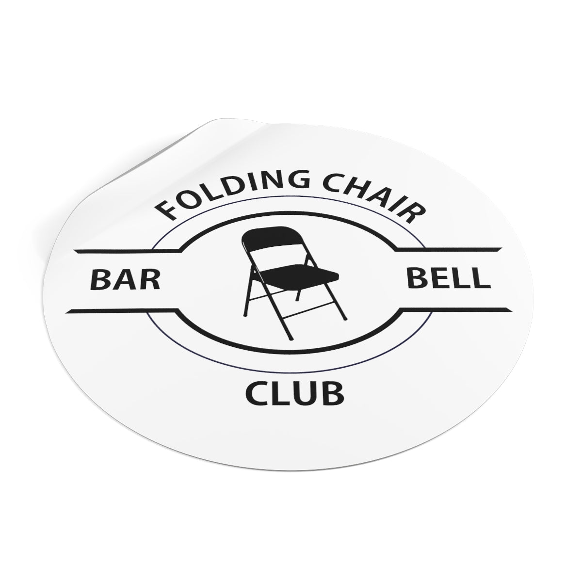 Folding Chair Barbell Club vinyl sticker