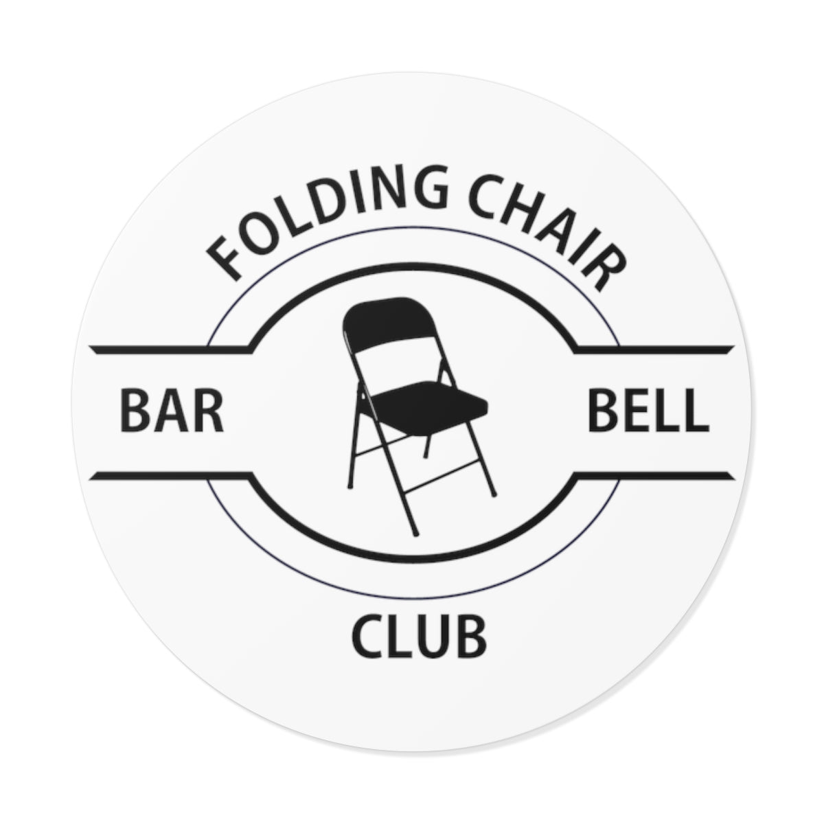 Folding Chair Barbell Club vinyl sticker