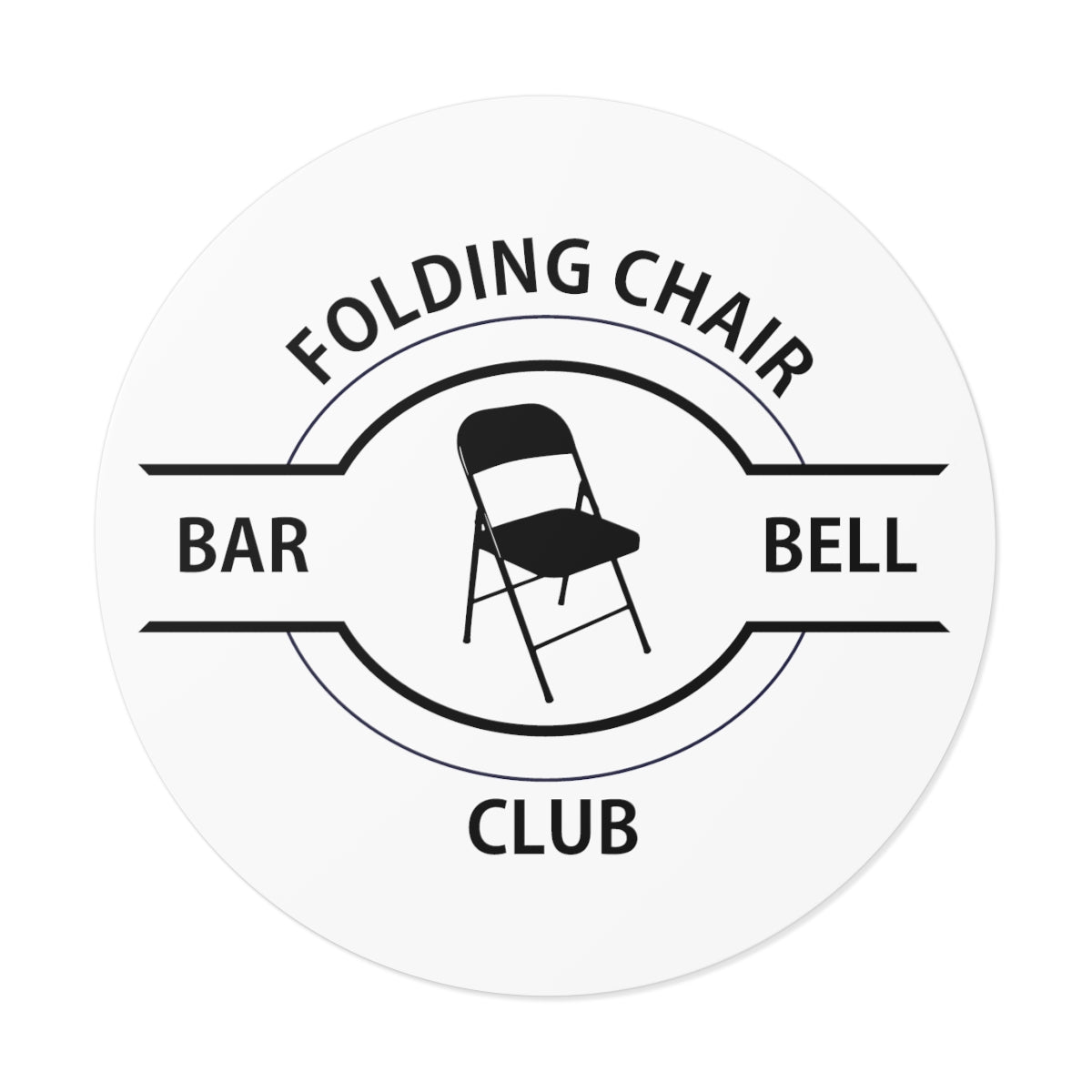Folding Chair Barbell Club vinyl sticker