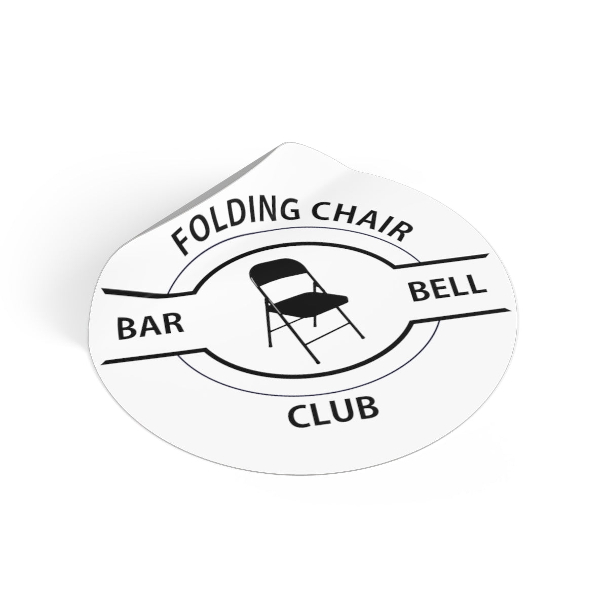 Folding Chair Barbell Club vinyl sticker