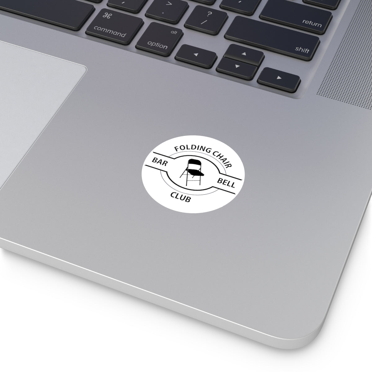 Folding Chair Barbell Club vinyl sticker