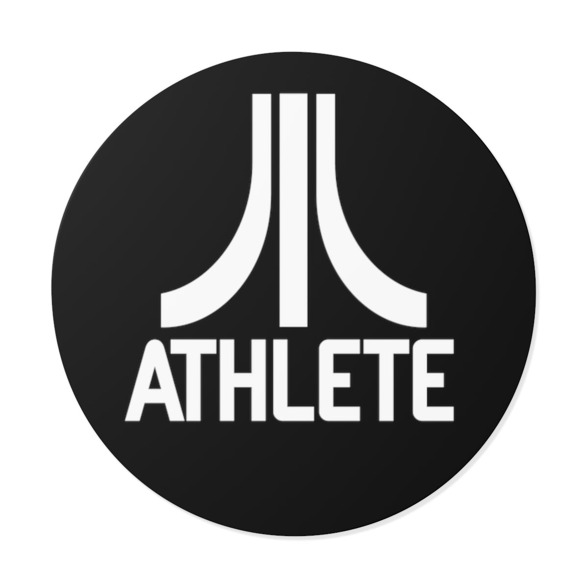 Retro Athlete sticker (white on black)